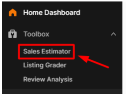 Click On Sales Estimator Tab