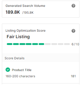 Review The Listing Optimization Score