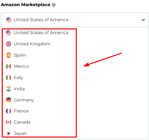  Select the Amazon Marketplace