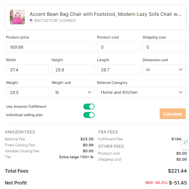 FBA Profit Calculator
