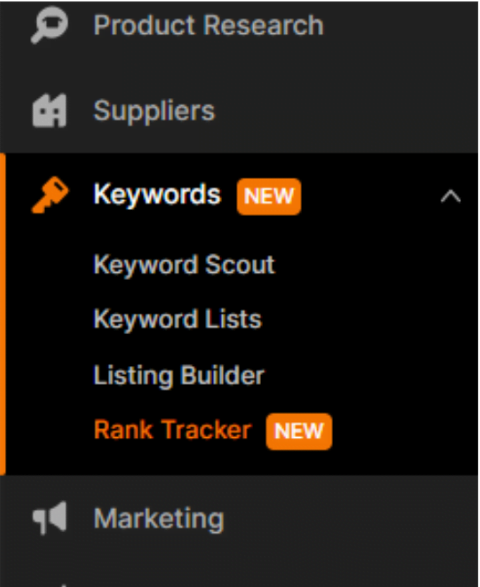 Click The Keywords Dropdown & Choose Rank Tracker