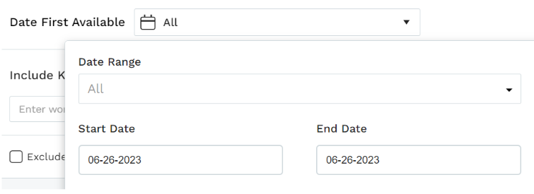 Select A Specific Date Range